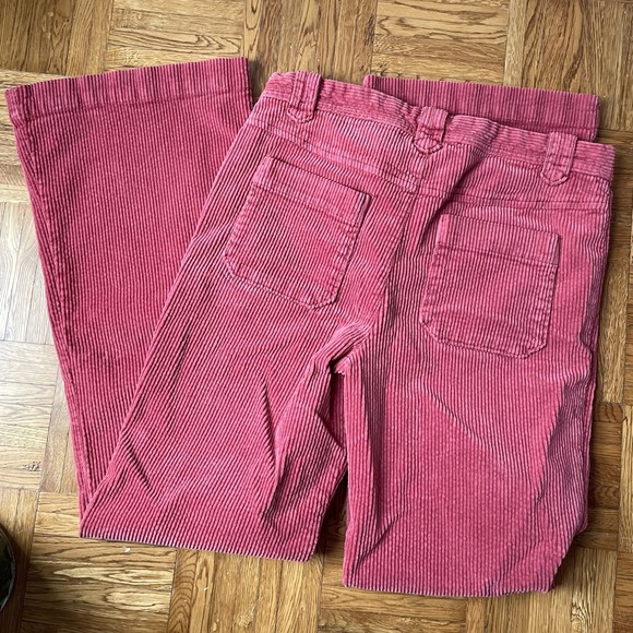 Free People Pink Corduroy Flare Pants - Picture 2 of 3